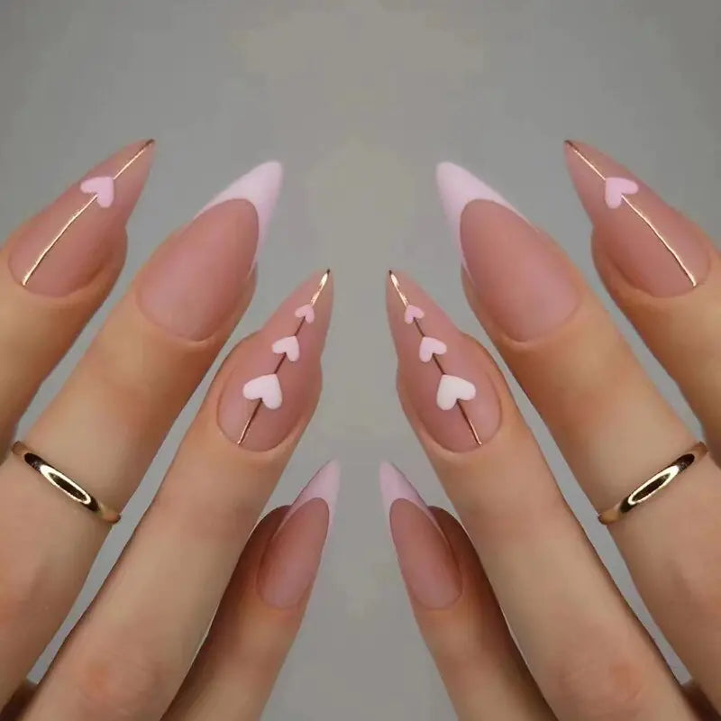 3d fake nails  Elevate Your Style with Short French Almond  TipsTrendy